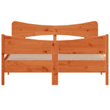 Bed Frame without Mattress Wax Brown 150x200 cm King Size Solid Wood Pine 3216380