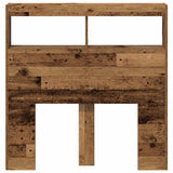 Headboard Cabinet with LED Old Wood 100x17x102 cm 863125