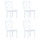 Dining Chairs 4 pcs White Solid Rubber Wood 247357