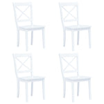 5 Piece Dining Set Solid Rubber Wood White 276869