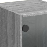 Highboard with Glass Doors Grey Sonoma 35x37x109 cm 836390