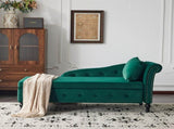 Velvet Chaise Lounge Sofa with Storage, Upholstered Chaise lounge Couch with Pillow for Living Room, N652P201198N