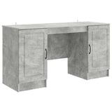 Desk with Door Concrete Grey 142.5 x 50 x 75 cm Engineered Wood 3414642