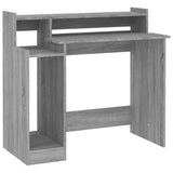 Desk with LED Lights Grey Sonoma 97x45x90 cm Engineered Wood 820476