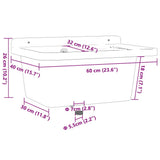 Utility Sink for Wall Mounting White 60x40x28 cm Resin 4002795