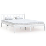 810093 Bed Frame without Mattress White Solid Wood 160x200 cm