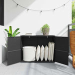 Garden Storage Cabinet Black 100x55.5x80 cm Poly Rattan 319868