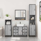 2 Piece Bathroom Furniture Set Grey Sonoma Engineered Wood 3300933