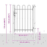 Fence Gate Grey 100 x 120 cm Powder coated steel 42008868