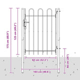 Fence Gate BOXTEL 103 x 175 cm Powder-Coated Steel Grey 42008868