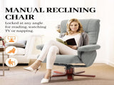 Faux Microfibre Leather Manual Recliner and Footstool Set - Grey T3398P342457