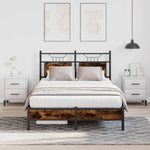 Bed Frame without Mattress Smoked Oak 120x200 cm Engineered Wood 4106888