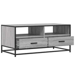 ZNTS Coffee Table Grey Sonoma 100x50x45 cm Engineered Wood and Metal 848787