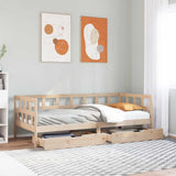 Daybed with Drawers without Mattress 90x200 cm Solid Wood 3302083