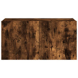 TV Wall Cabinet with LED Lights Smoked Oak 80x35x41 cm 837320