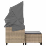 Garden Sofa Beige PE Rattan 2-seater Removable Covers 365785