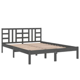 Bed Frame without Mattress Grey 200x200 cm Solid Wood 3105427