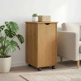 Rolling Cabinet Honey Brown 34 x 39 x 65.5 cm Solid Pine Wood 42028356