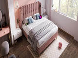 Upholstered Double with USB and Type-C Charging, Frame with Wooden Slatted Frame, Teenager N601P288478R