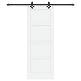 Sliding Door White and Black 73.5 x 198.5 cm Solid Pine Wood 3333495
