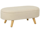 Teddy Fleece Storage Ottoman - Cream White T3398P344256