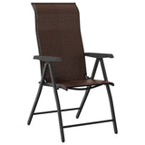 Garden Dining Set 9 pcs Brown Powder-Coated Steel 3379267