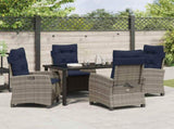 Garden Dining Set with Cushion 5 pcs Grey Poly Rattan 3380465