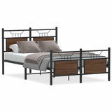 Bed Frame without Mattress Brown Oak 120x190 cm Small Double Engineered Wood 4106856
