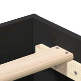 Bed Frame No Mattress Black 90x200 cm Engineered Wood 861049
