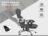 High Back Vibration Massage Office Chair, Heated Reclining PU Leather Computer Chair with Footrest, T3398P343619