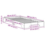Bed Frame Natural 80 x 200 cm Solid Pine Wood 872881