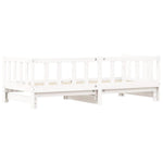 ZNTS Day Bed with Trundle without Mattress White 80x200 cm Solid Wood 836160