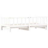 ZNTS Day Bed with Trundle without Mattress White 80x200 cm Solid Wood 836160