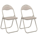 Folding Chair 2 pcs Sand 48 x 43.5 x 81 cm Faux Leather 42029047