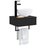 Wall-Mounted Wash Basin Black 40 x 35 x 39 cm Engineered Wood 890169