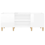 Record Cabinet High Gloss White 121x38x48 cm Engineered Wood 831927