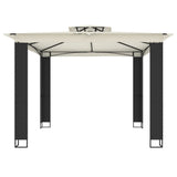 Gazebo with Double Roof Cream 2.94x2.94 m Steel 368444
