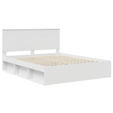 Bed Frame with Headboard White 160 x 200 cm Solid Pine Wood 3410983