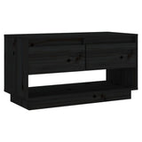 ZNTS TV Cabinet Black 74x34x40 cm Solid Wood Pine 813843