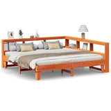 Bookcase Bed without Mattress Wax Brown 180x200cm Solid Wood Pine 3324531