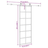 Sliding Door with Hardware Set Black 76x205 cm ESG Glass 3375930