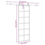 Sliding Door with Hardware Set Black 76x205 cm ESG Glass 3375930