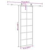 Sliding Door with Hardware Set Black 76x205 cm ESG Glass 3375930