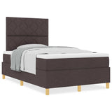Box Spring Bed with Headboard Dark brown 120 x 190 cm Fabric 3339682