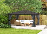 3 x 3.6m Hardtop Canopy with Polycarbonate Roof, Aluminium Frame, Permanent Pavilion Garden T3398P318776
