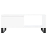 ZNTS Coffee Table White 90x50x36.5 cm Engineered Wood 830572