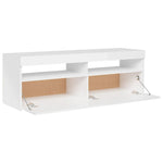 ZNTS TV Cabinet with LED Lights High Gloss White 120x35x40 cm 804379