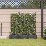 Garden Planter 3 pcs Black 120 x 40 x 125.5 cm Plastic 42002839