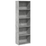 Bookcase Concrete Grey 60x30x189 cm Engineered Wood 857920