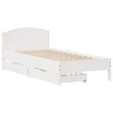 Bed Frame without Mattress White 75x190 cm Small Single Solid Wood Pine 3301852